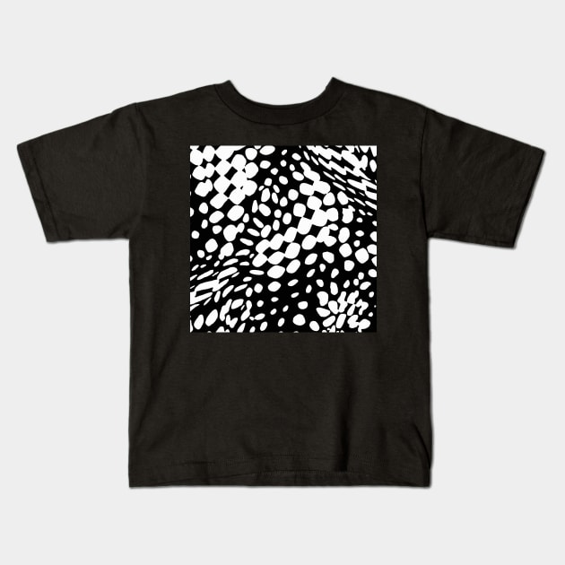 DOTS DOTS BLACK AND WHITE DOTS PATTERN Kids T-Shirt by Overthetopsm